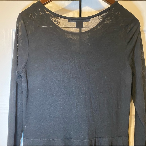 NWOT French Connection Stretch Black Long Sleeve Skater Dress Size 10 - Picture 5 of 16